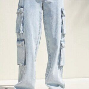 PacSun 90s Baggy Cargo Jeans - Blue Light Wash